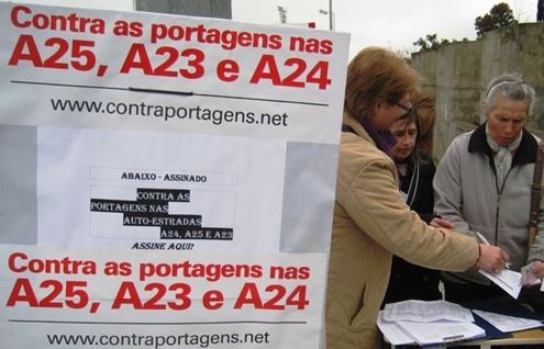 Portagens: Comissão da A25, A24 e A23 anuncia ações de protesto para dia 08 de cada mês